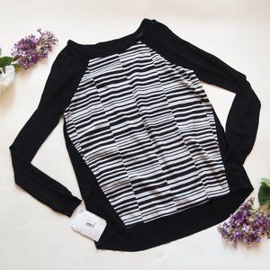 CALVIN KLEIN Long Sleeve Black Sheer Top medium M women New